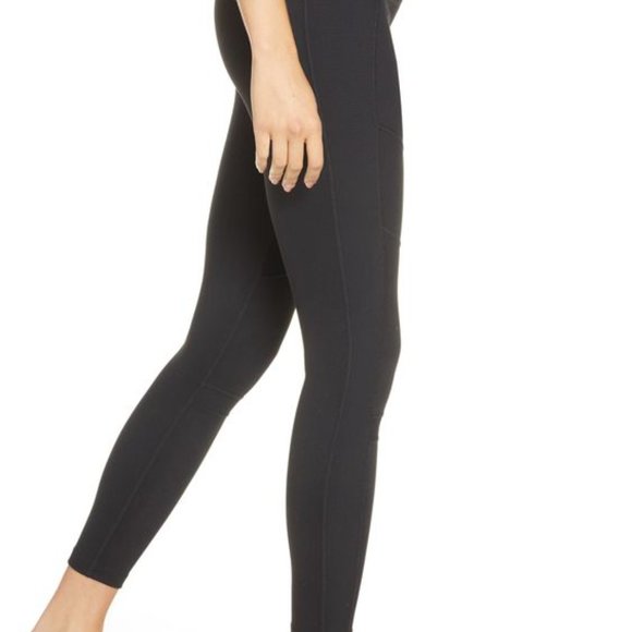 Zella Pants & Jumpsuits Zella Moto Ribbed High Waist Ankle Leggings